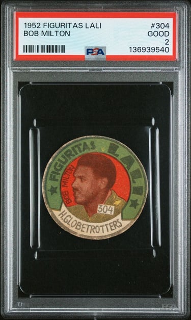 1952 Figuritas Lali #304 Bob Milton Harlem Globetrotters Basketball Disc Card