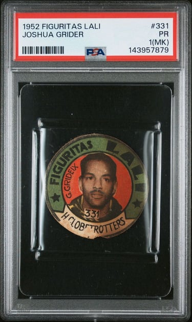 1952 Figuritas Lali Harlem Globetrotters #331 Joshua Grider Basketball Disc Card