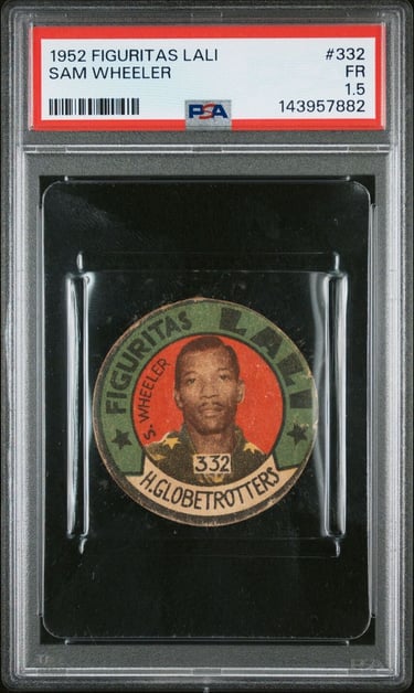 1952 Figuritas Lali Harlem Globetrotters #332 Sam Wheeler Basketball Disc Card