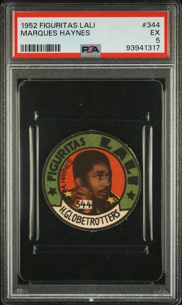 Rare Vintage Marques Haynes 1952 Figuritas Lali #344 Basketball Disc Card
