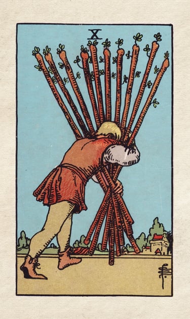 The Fool Meets the Ten of Wands