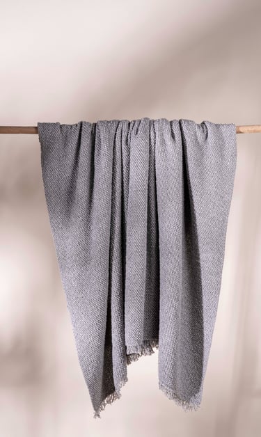 a towel hanging on a clothes line