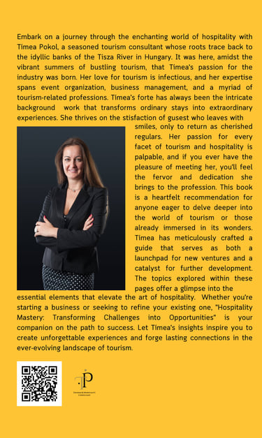 Cover Back: The Heart of Hospitality-Creating Memorable Stays and Lasting Connections by Timea Pokol
