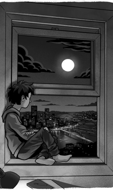 Carl Chesterfield from Adam Borba's book The Midnight Brigade looking at bridges in Pittsburgh