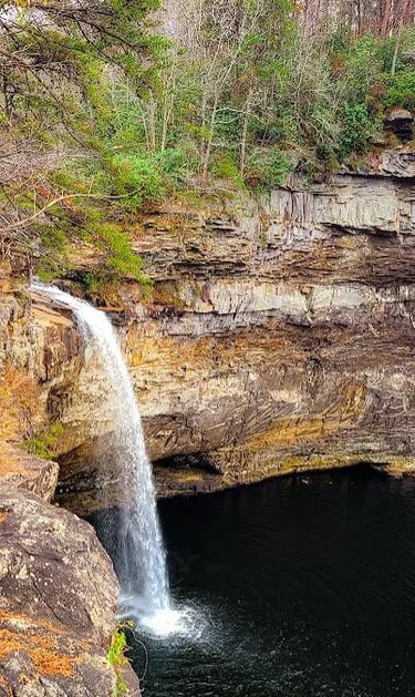 Mentone, AL - The is the bottom tier of DeSoto Falls, drops in the Park's lake