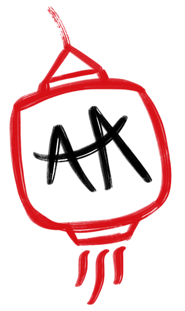 a red Chinese lantern with the words abridge academy next to it