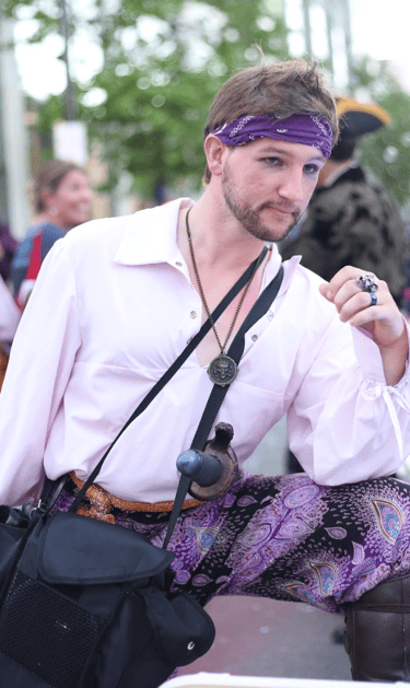 Male pirate posing for a photo
