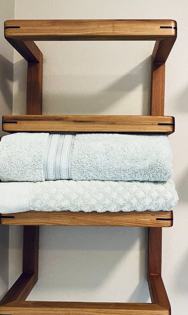 This product is manufactured to order Towel Rack, floating shelf, bath towels, bathroom shelf.