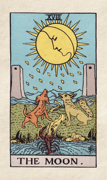 The Moon: Symbolizes illusion, intuition, and subconscious fears