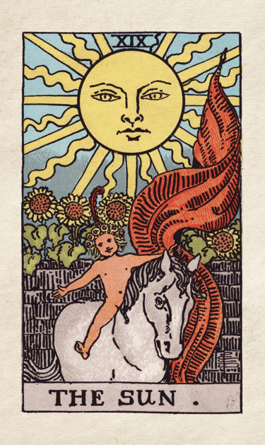 The Sun: Represents joy, vitality, and success.