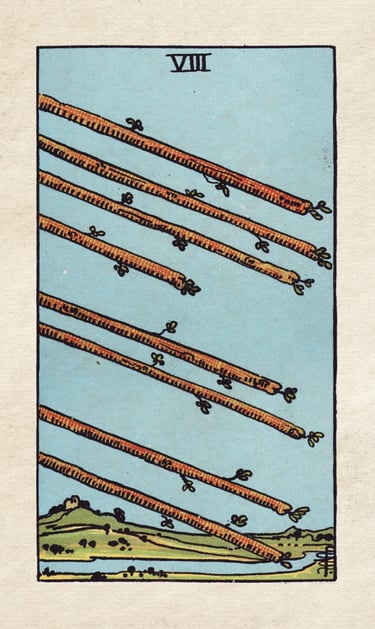 The Fool Meets the Eight of Wands
