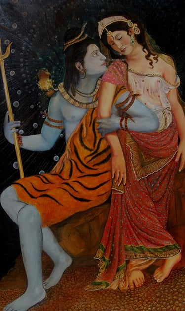 Timeless eternal love oil on canvas painting by anuragk gupta