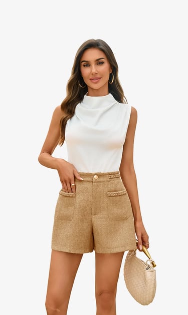 khaki Tweed Summer shorts