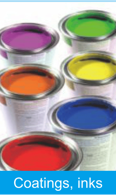 a group of paint cans with different colors and colors of paint