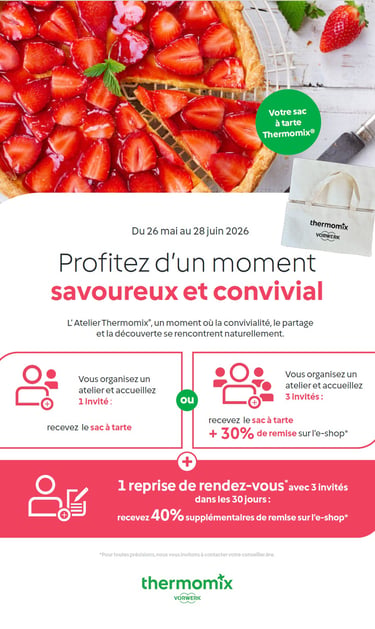 Jusqu'à -70% pour vous faire plaisir sur l'eshop en prenant une réunion thermomix TM7