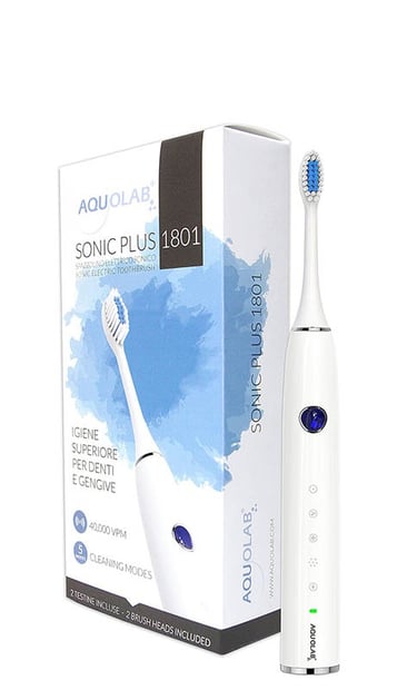 Aquolab sonic toothbrush head with soft nylon bristles