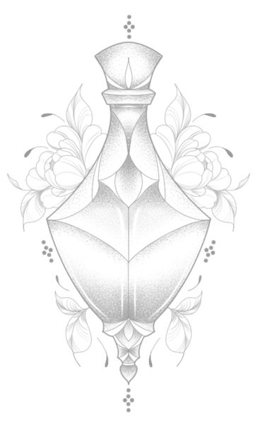 Dessin de fiole tattoo, petite opacité