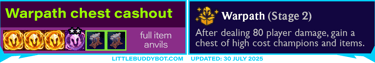 Teamfight Tactics TFT Set 15 K.O. Coliseum Warpath augment chest cashout loot drop table