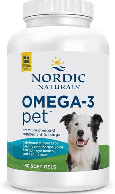 Nordic Naturals Omega-3 Pet soft gels – omega-3 fish oil with EPA & DHA for dogs’ heart, skin, coat, and immune support
