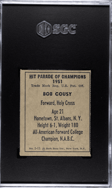 What is Bob Cousy's first Basketball Card?