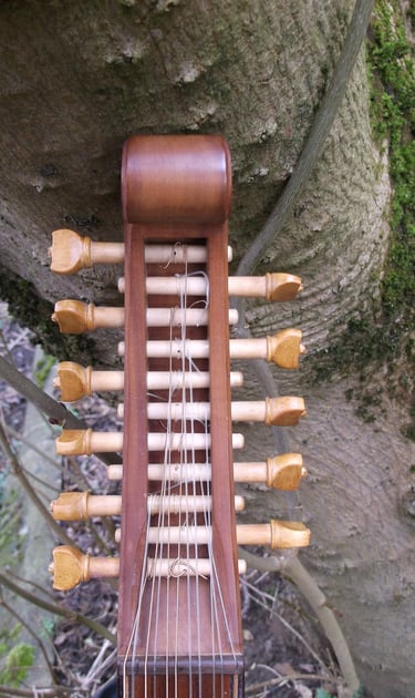 Viola de mano pegbox in steamed pearwood