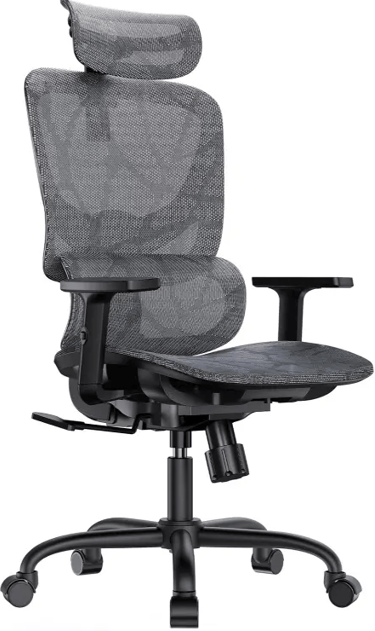HUANUO Silla ergonómica de Malla con Soporte Lumbar Ajustable, reposabrazos, Mecanismo de balanceo