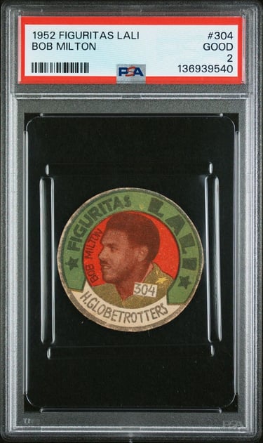 1952 Figuritas Lali #304 Bob Milton Harlem Globetrotters Basketball Disc Card