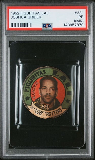 1952 Figuritas Lali Harlem Globetrotters #331 Joshua Grider Basketball Disc Card
