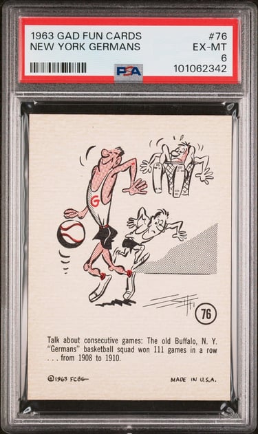 Gad Fun Cards Basketball 1963