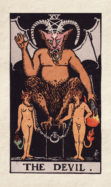 The Devil: Represents temptation, materialism, and breaking free from limitations.