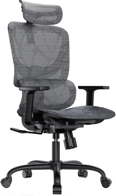 HUANUO Silla ergonómica de Malla con Soporte Lumbar Ajustable, reposabrazos, Mecanismo de balanceo