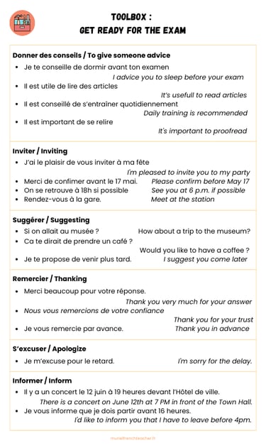 DELF A2 vocabulary
