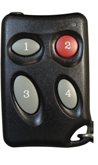 Close-up of Keyscan remote key fob
