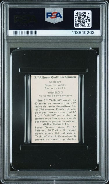 1949 Gallina Blanco Baloncesto Serie 126 #2 Back