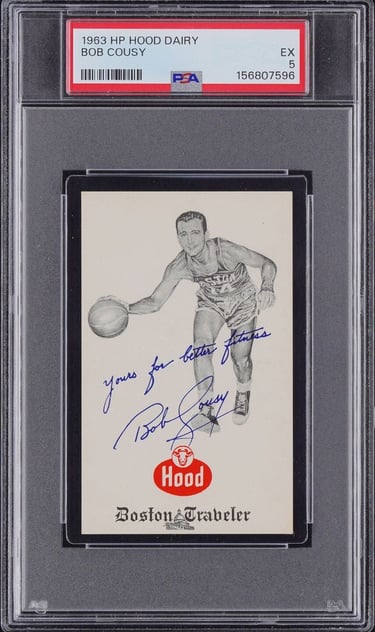 1963 HP Hood Dairy Bob Cousy Basketball Card
