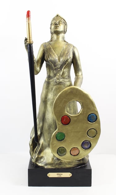 Athéna, argile, 44x16x17cm