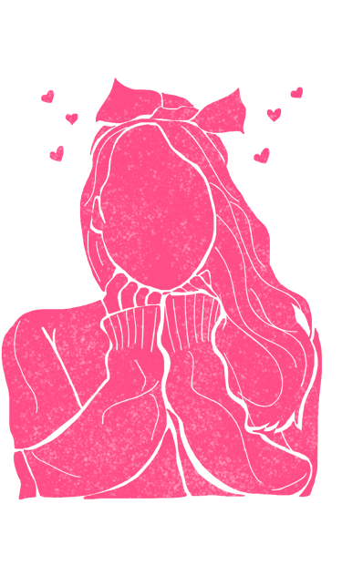 Ilustración de una adolescente enamorada