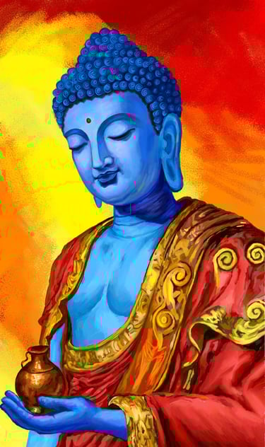 portrait painting of lord buddha from budhism 