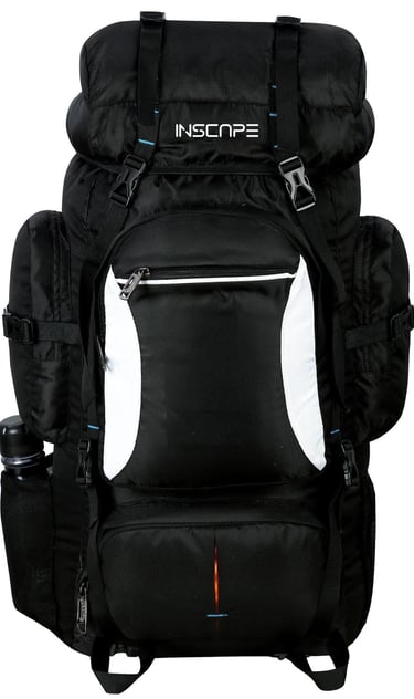 black hiking bags with white fabric design in premium fabric