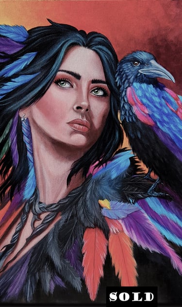 Lady Raven - Acrylic on canvas - SOLD