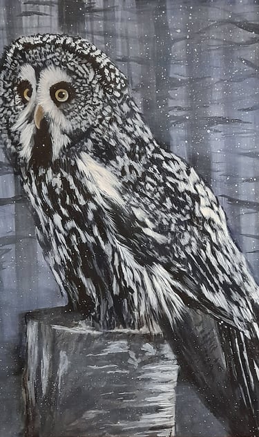 Silent Snowfall - Ink and Gouache