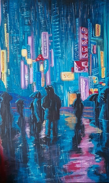The Crowd - Tektonia Series - Acrylic on canvas panel