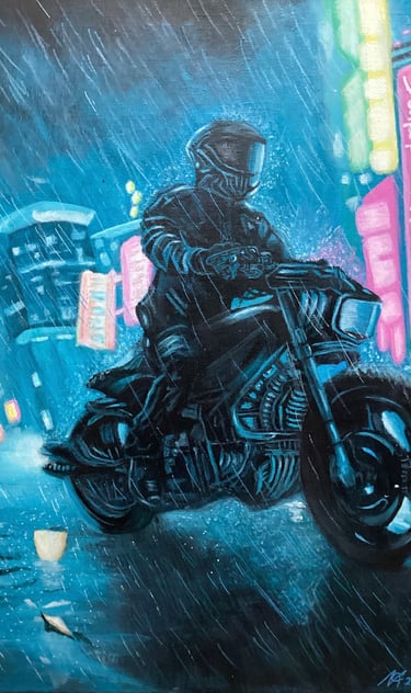 The Rider - Tektonia Series - Acrylic on canvas panel