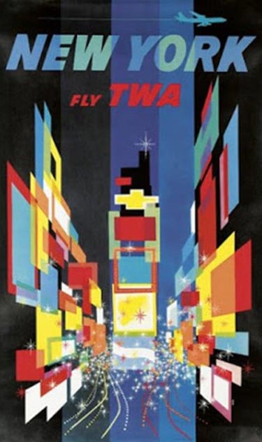TIMES SQUARE vintage 1950's poster