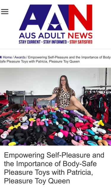 Pleasurelit Patricia in the news as the Pleasure Toy Queen