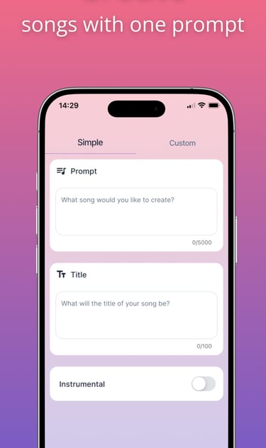 Musica AI Song Generator app screenshot
