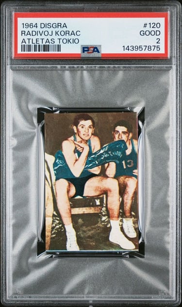 1964 Disgra Atletas Tokio No. 120 Radijov Korac Rookie Card Basketball HOF