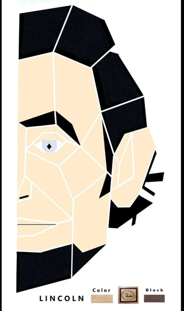 LINCOLN  face left side richWOODart.com straight line art 