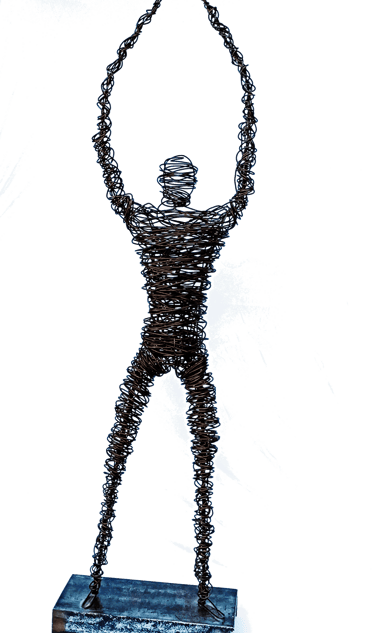 L'homme debout sculpture fil de fer Wilfrid Bricourt