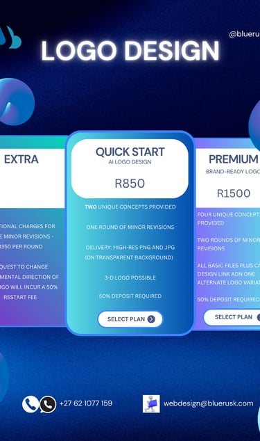 pricing plan of logo design
